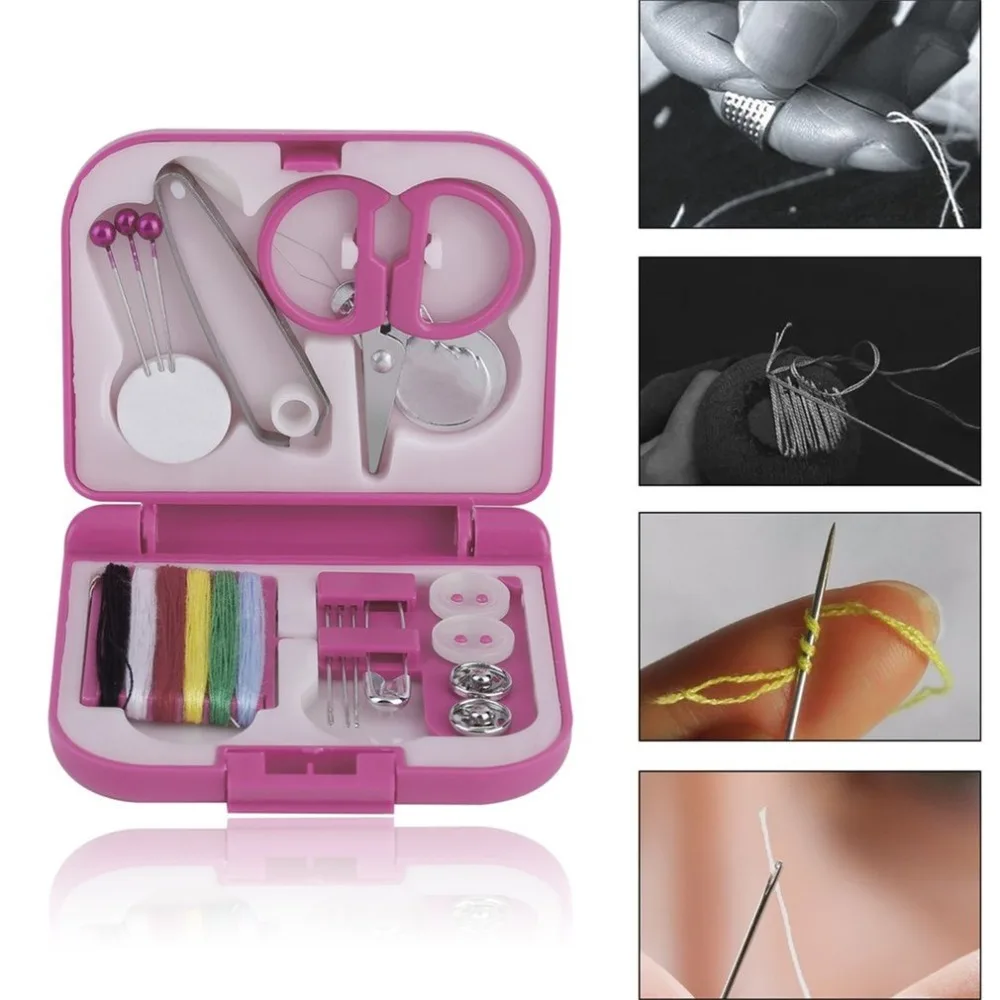 Hot Portable Travel Sewing Kits Box Needle Threads Scissor Thimble Home Tools New
Hot Portable Travel Sewing Kits Box Needle Threads Scissor Thimble Home Tools New