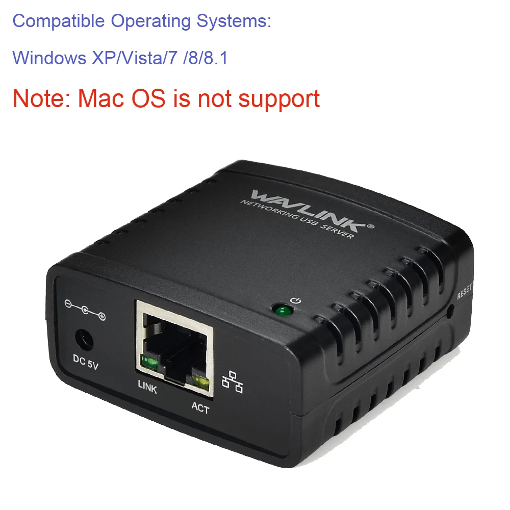 Wavlink USB 2.0 LRP Сервер печати Дайте LAN Ethernet Сетевое оборудование Принтеры Адаптеры