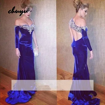 Royal Blue Muslim Evening Dresses Velvet One Shoulder Mermaid Islamic Dubai Saudi Arabic Evening Gown Boho Prom Dress
Royal Blue Muslim Evening Dresses Velvet One Shoulder Mermaid Islamic Dubai Saudi Arabic Evening Gown Boho Prom Dress