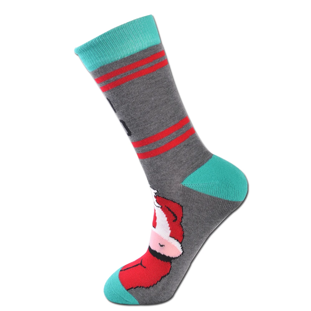 DROZENO мужской Рождественский дышащие хлопковые носки Праздничный Цвет снеговик