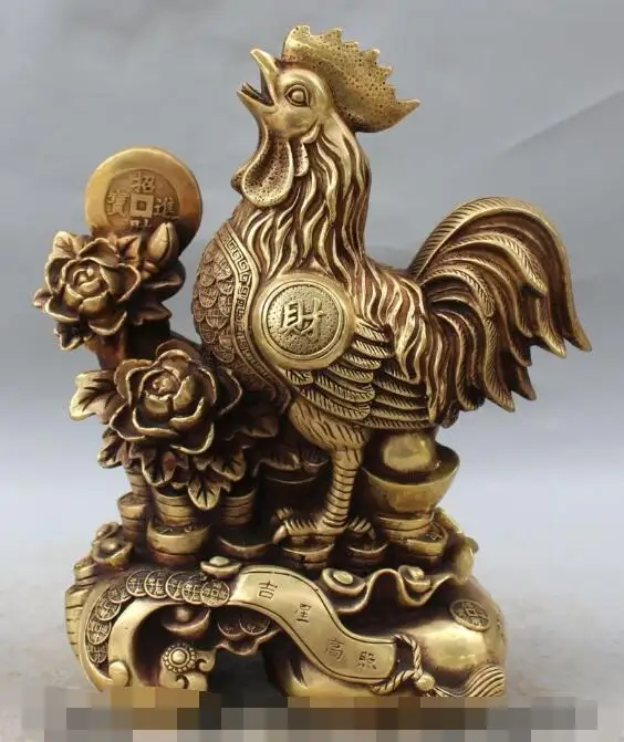 S01040 13" Chinese Bronze Zodiac Year Wealth Money Bag Ruyi Flower Chicken Cook Statue (B0413)
S01040 13" Chinese Bronze Zodiac Year Wealth Money Bag Ruyi Flower Chicken Cook Statue (B0413)