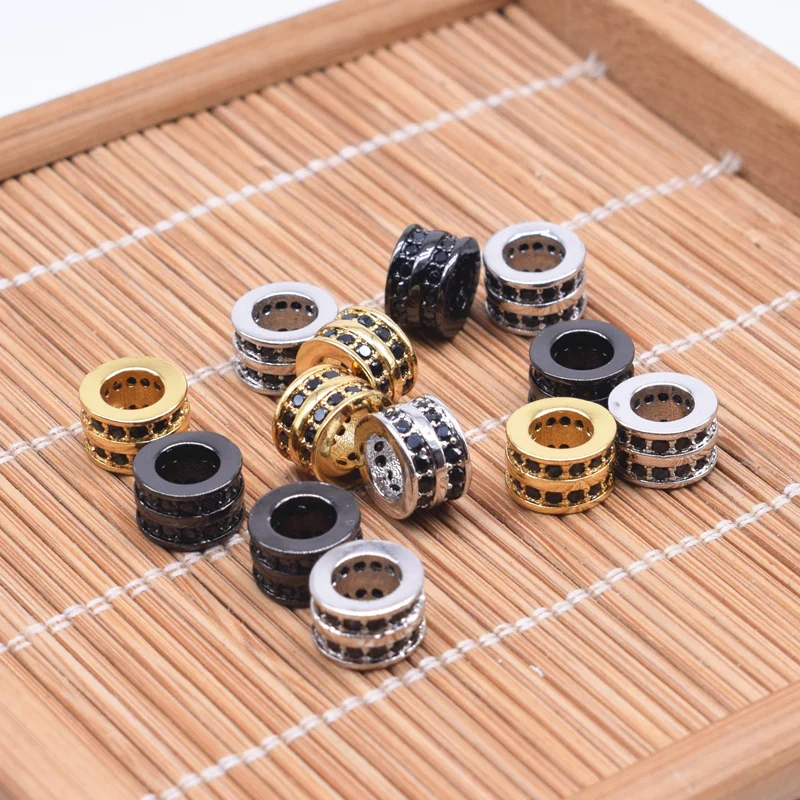 10 pcs/ lot Gold, Silver, Black 8mm Copper Inlaid Double Row Black Zircon Round Shape Spacer Beads Charms for Jewelry Making DIY
10 pcs/ lot Gold, Silver, Black 8mm Copper Inlaid Double Row Black Zircon Round Shape Spacer Beads Charms for Jewelry Making DIY
