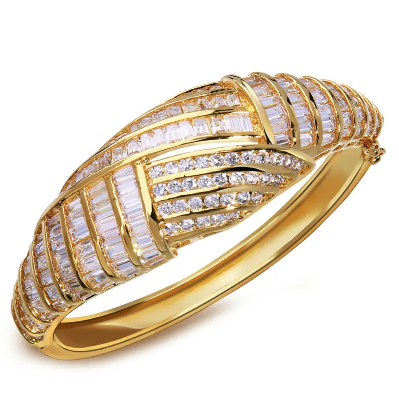 All Seasons Fashion OL Jewelry Luxury Elegant Women Channel Setting Gold Color Plated Cubic zirconia bangles
All Seasons Fashion OL Jewelry Luxury Elegant Women Channel Setting Gold Color Plated Cubic zirconia bangles