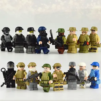 16Pcs/Set Sea land and air military commando military army soldiers building blocks diy mini brick figures Compatible Toy
16Pcs/Set Sea land and air military commando military army soldiers building blocks diy mini brick figures Compatible Toy