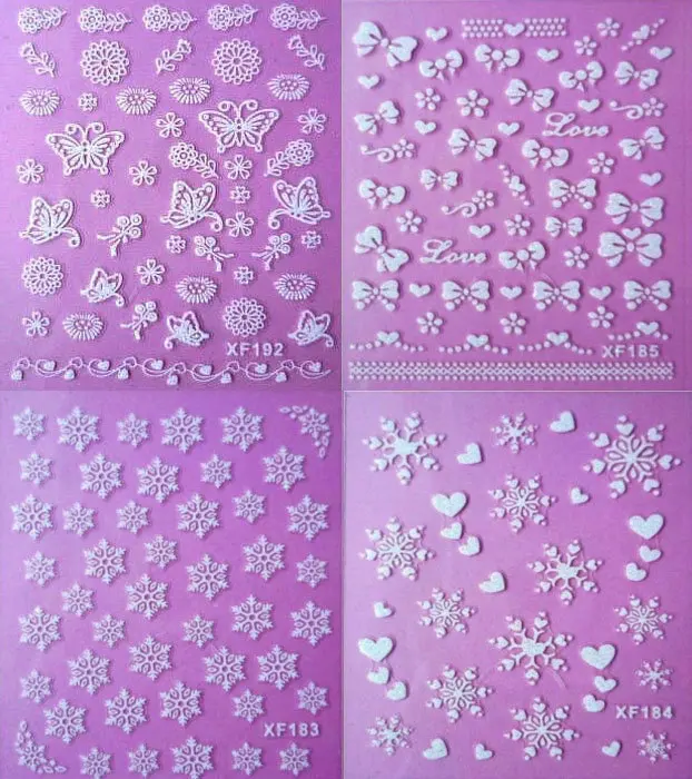 New Nail stickers flowers butterfly white Lace 3D Stereonail black glue stickers nail accessories
New Nail stickers flowers butterfly white Lace 3D Stereonail black glue stickers nail accessories