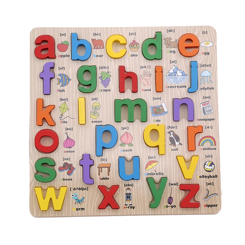 Фото Wood English Letters Children Kids Educational Alphabet Cognition Pronunciation Spell Learning Toys Jigsaw Puzzle | Игрушки и хобби