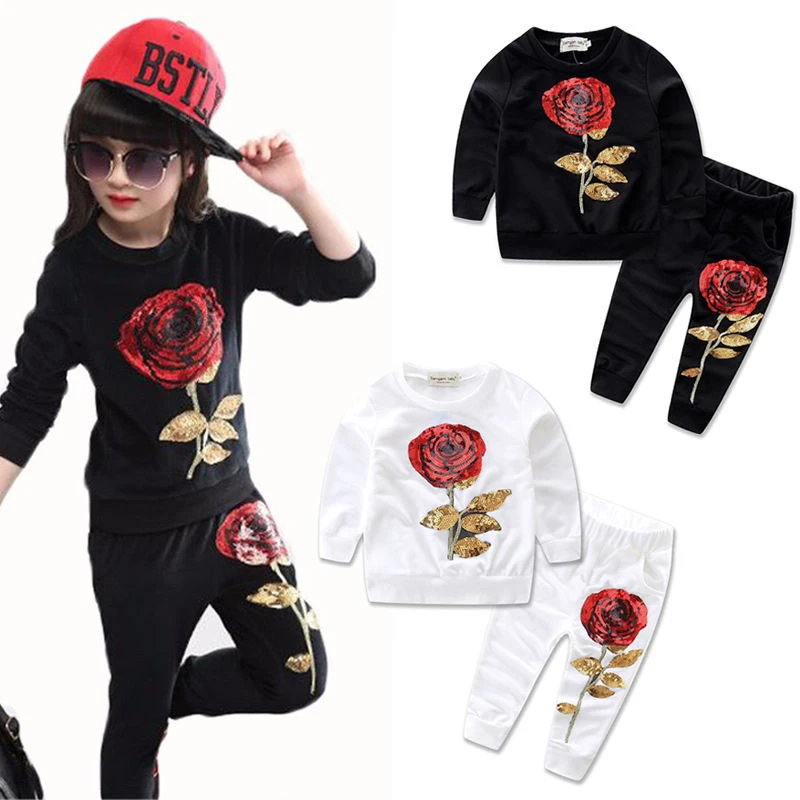 Toddler Infant Baby Kids Girls 2pcs Sweatshirt Sportwear Outfits Sets Flowers rose Kid Full Clothing Cotton Black White
Toddler Infant Baby Kids Girls 2pcs Sweatshirt Sportwear Outfits Sets Flowers rose Kid Full Clothing Cotton Black White