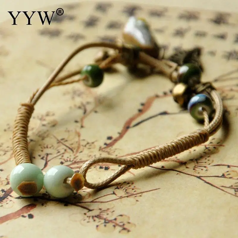 Bracelet Fashion Antique Bronze Porcelain Bracelet With Waxed Cotton Cord 6.5-7.5 Inch Beads charms Bracelets Women Jewelry gift
Bracelet Fashion Antique Bronze Porcelain Bracelet With Waxed Cotton Cord 6.5-7.5 Inch Beads charms Bracelets Women Jewelry gift