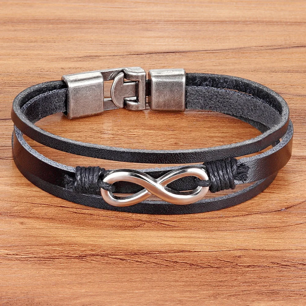 2016 New Fashion Novelty Digital 8 Black Leather Bracelet For Men European style DIY Multilayer Bandage Brand Charm Bracelet.
2016 New Fashion Novelty Digital 8 Black Leather Bracelet For Men European style DIY Multilayer Bandage Brand Charm Bracelet.