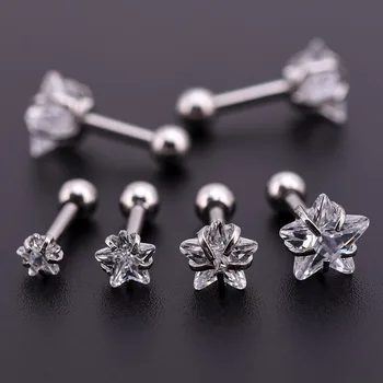 5Pcs Silver Zircon Crystal Round Ball Tongue Lip Bar Ring Stainless Steel Barbell Ear Stud Body Piercing Jewelry
5Pcs Silver Zircon Crystal Round Ball Tongue Lip Bar Ring Stainless Steel Barbell Ear Stud Body Piercing Jewelry