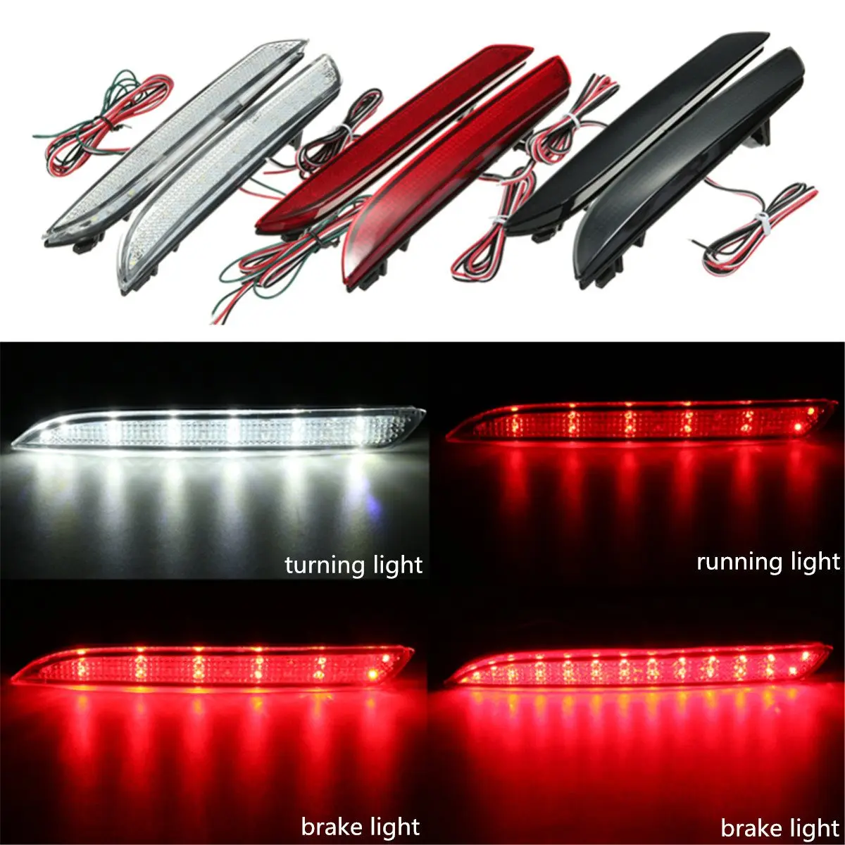 2Pcs 24 LED Rear Bumper Reflector Tail Brake Stop Running Turning Light Fog Lamp For Honda/CR-Z/CR-V
2Pcs 24 LED Rear Bumper Reflector Tail Brake Stop Running Turning Light Fog Lamp For Honda/CR-Z/CR-V
