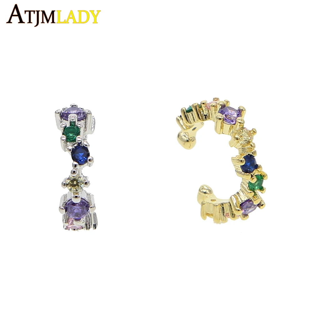 2019 high quality 1 PIECE Pastel rainbow cz circle ear cuff gold silver color no piercing fashion women clip on earring
2019 high quality 1 PIECE Pastel rainbow cz circle ear cuff gold silver color no piercing fashion women clip on earring
