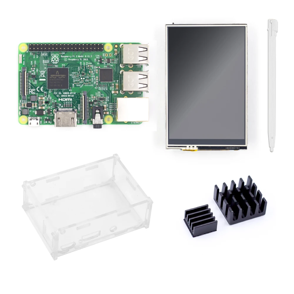 Raspberry Pi 3 Model B + 3.5 Inch Raspberry LCD TFT + Acrylic Case + Heat sinks For Raspberry Pi 3 Kit
Raspberry Pi 3 Model B + 3.5 Inch Raspberry LCD TFT + Acrylic Case + Heat sinks For Raspberry Pi 3 Kit