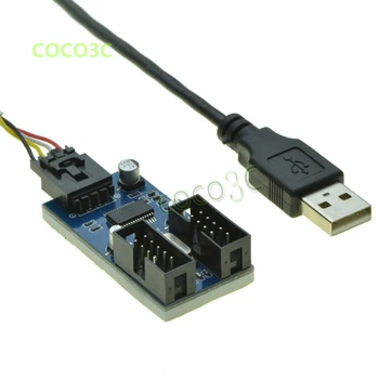USB 2.0 A Male to Dual 9pin Female Extension Cable 9-pin 1 to 2 Port multiplier Card HUB
USB 2.0 A Male to Dual 9pin Female Extension Cable 9-pin 1 to 2 Port multiplier Card HUB