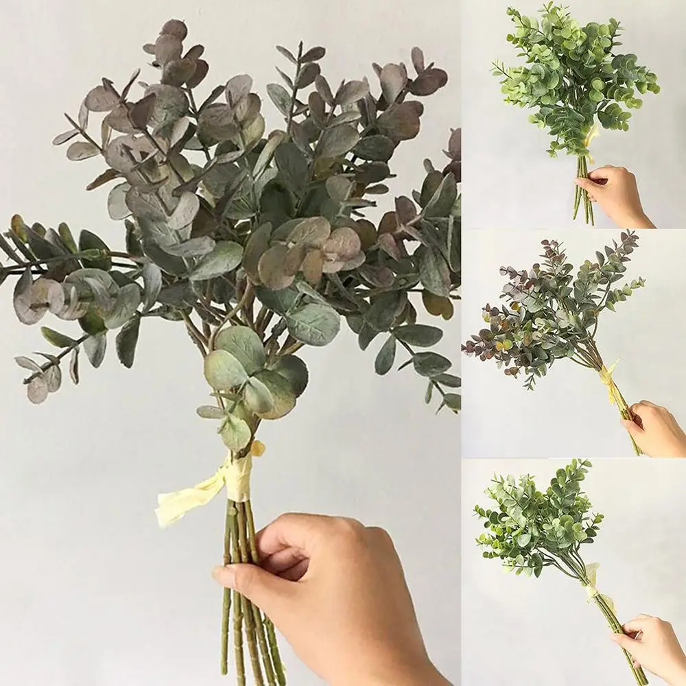 6pcs/Bouquet Artificial Eucalyptus Leaf Fake Plant Plastic Artificial Leaves Bunch For Home Wedding Garden Party Decor
6pcs/Bouquet Artificial Eucalyptus Leaf Fake Plant Plastic Artificial Leaves Bunch For Home Wedding Garden Party Decor