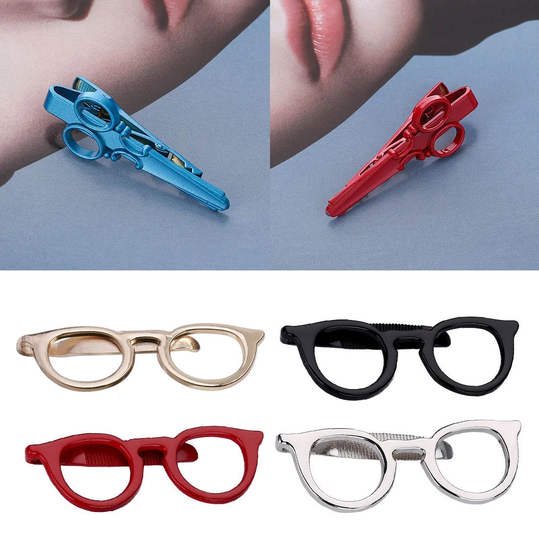 New 4 style Tie clip silver glasses AK plane scissors Environmental copper For Mens Gift jewelry High-quality Promotion wholes
New 4 style Tie clip silver glasses AK plane scissors Environmental copper For Mens Gift jewelry High-quality Promotion wholes