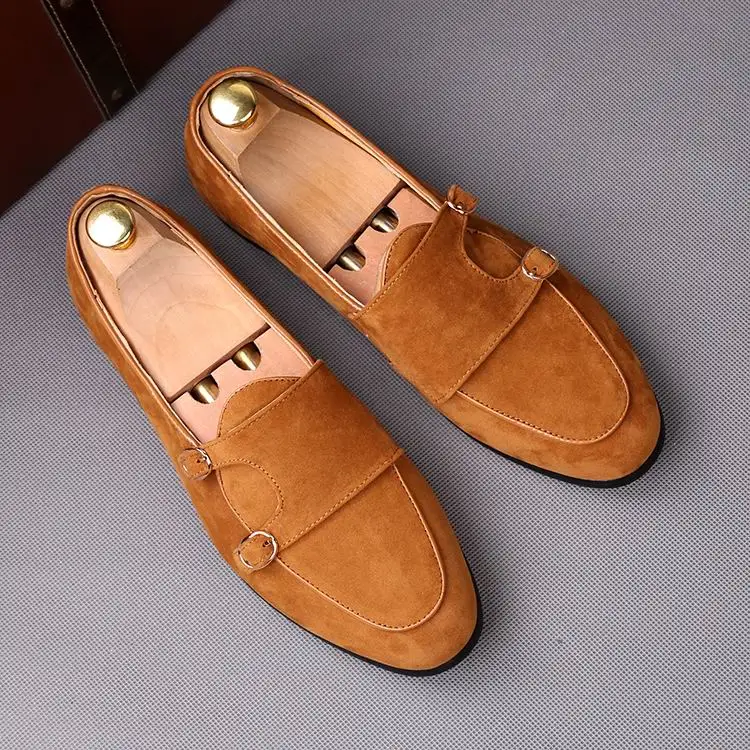 ERRFC Fashion Forward Black Men Loafer Shoes Round Toe Double Buckle Faux Suede Leather Shoes Man Brown Boat Shoes 38-43
ERRFC Fashion Forward Black Men Loafer Shoes Round Toe Double Buckle Faux Suede Leather Shoes Man Brown Boat Shoes 38-43