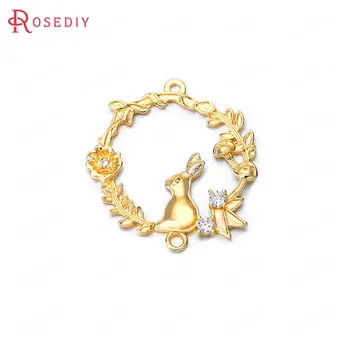 (35809)4PCS 30x32MM 24K Gold Color Brass and Zircon with Rabbit and Flower Circle Charms Pendants High Quality Jewelry Findings
(35809)4PCS 30x32MM 24K Gold Color Brass and Zircon with Rabbit and Flower Circle Charms Pendants High Quality Jewelry Findings