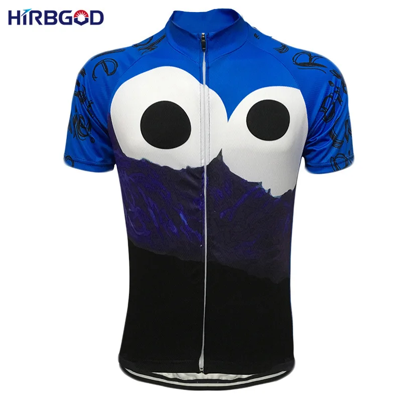 Image HIRBGOD 2017 summer mens cartoon cycling jersey ride bike eat cookie bicycle clothes breathable mtb maillot sportswear 5xl,HI005