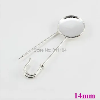 14mm New Silver Plated Brass Blank Round Bezel Tray Glass Cabochon Brooch Bases Safety-pin Clip Brooches Settings DIY Findings
14mm New Silver Plated Brass Blank Round Bezel Tray Glass Cabochon Brooch Bases Safety-pin Clip Brooches Settings DIY Findings