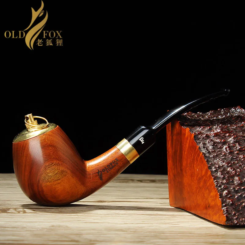 RU- OLDFOX Imported Mopaani Wood Tobacco Pipe With Metal Ring Acrylic Bent Mouthpiece Fit For 9mm Filters ru-ap0001
RU- OLDFOX Imported Mopaani Wood Tobacco Pipe With Metal Ring Acrylic Bent Mouthpiece Fit For 9mm Filters ru-ap0001