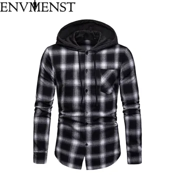 Envmenst 2019 Men's Plaid Checked Button-down Shirt with Hooded Pocket Smart Casual Classic Contrast Slim fit Long Sleeve Shirt
Envmenst 2019 Men's Plaid Checked Button-down Shirt with Hooded Pocket Smart Casual Classic Contrast Slim fit Long Sleeve Shirt