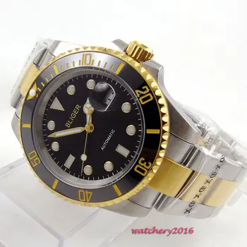 40mm Bliger Black Dial ceramic Bezel Date Sapphire Glass 2019 Top Brand Fashion Luminous Hands Automatic Mechanical Men's Watch
40mm Bliger Black Dial ceramic Bezel Date Sapphire Glass 2019 Top Brand Fashion Luminous Hands Automatic Mechanical Men's Watch