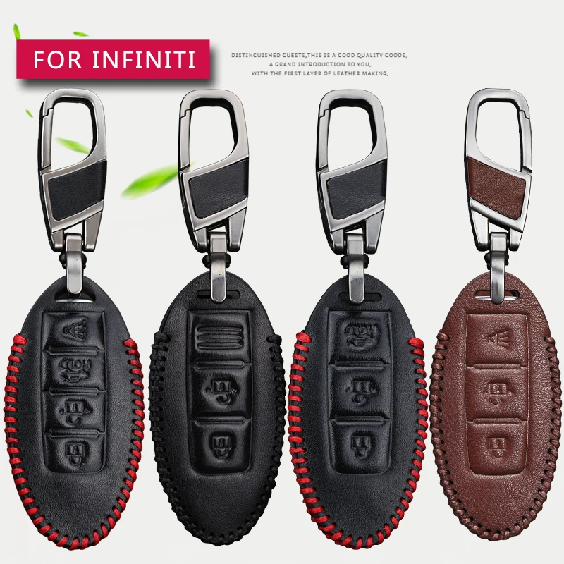 Чехол для автомобильного ключа из натуральной кожи Infiniti Fx35 Q30 Q50 Q60 QX50 QX60 QX70 G35 G37
