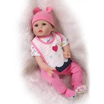 22" Lovely baby reborn doll toy birthday gift for kid child, silicone reborn babies pink clothing bebe doll reborn bonecas
22" Lovely baby reborn doll toy birthday gift for kid child, silicone reborn babies pink clothing bebe doll reborn bonecas