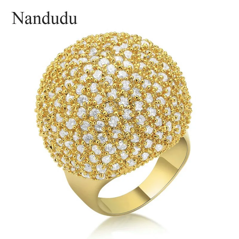 Nandudu Luxury Gold Color Austrian Crystal Rings Fashion Jewelry Gift for Women Girl Party Hemisphere Ring Accessories R1049
Nandudu Luxury Gold Color Austrian Crystal Rings Fashion Jewelry Gift for Women Girl Party Hemisphere Ring Accessories R1049