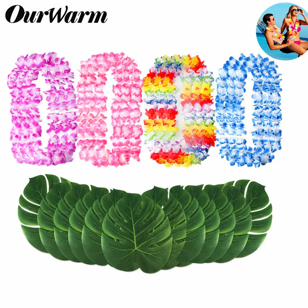 OurWarm 12pcs Hawaiian Tropical Flower Leis Necklace Fake Palm Leaves Table Mats Garland Wedding Hawaii Party Decoration
OurWarm 12pcs Hawaiian Tropical Flower Leis Necklace Fake Palm Leaves Table Mats Garland Wedding Hawaii Party Decoration