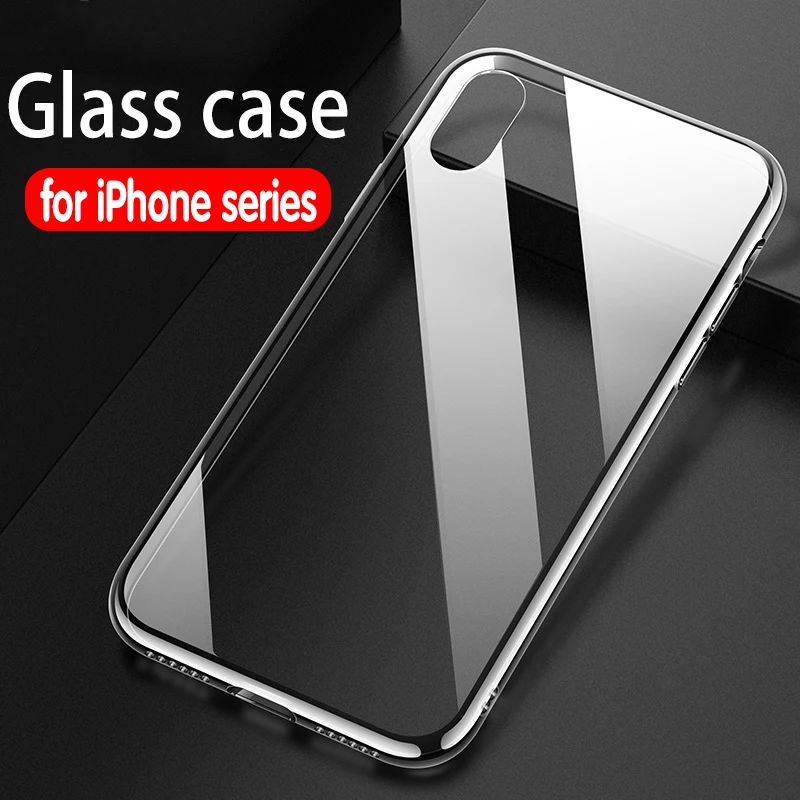 

Tempered glass phone case for iPhone6S PLUS Transparent phone case for iPhone7 8PLUS iphone case for iPhoneX XR XS MAX phone cas