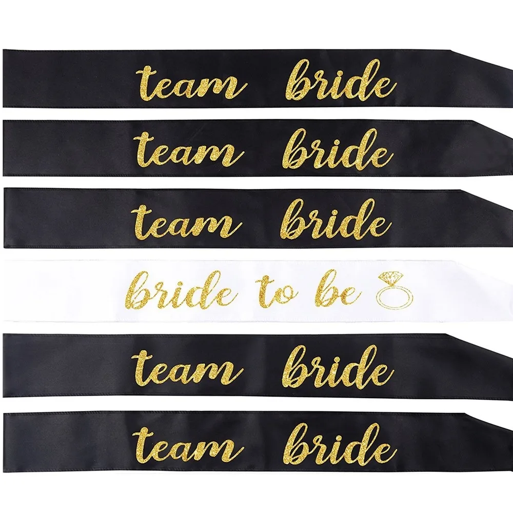 6pcs Satin Bride To Be Team Bride Sash Hen Night Girls for Wedding Bridal Shower Decorations Ring Bachelorette Party Supplies
6pcs Satin Bride To Be Team Bride Sash Hen Night Girls for Wedding Bridal Shower Decorations Ring Bachelorette Party Supplies