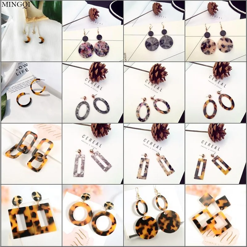 Fashion Acetate Resin Acrylic Leopard Earrings Korean Brown Geometric Round square rectangle C-shape earrings Women Jewelry gift
Fashion Acetate Resin Acrylic Leopard Earrings Korean Brown Geometric Round square rectangle C-shape earrings Women Jewelry gift