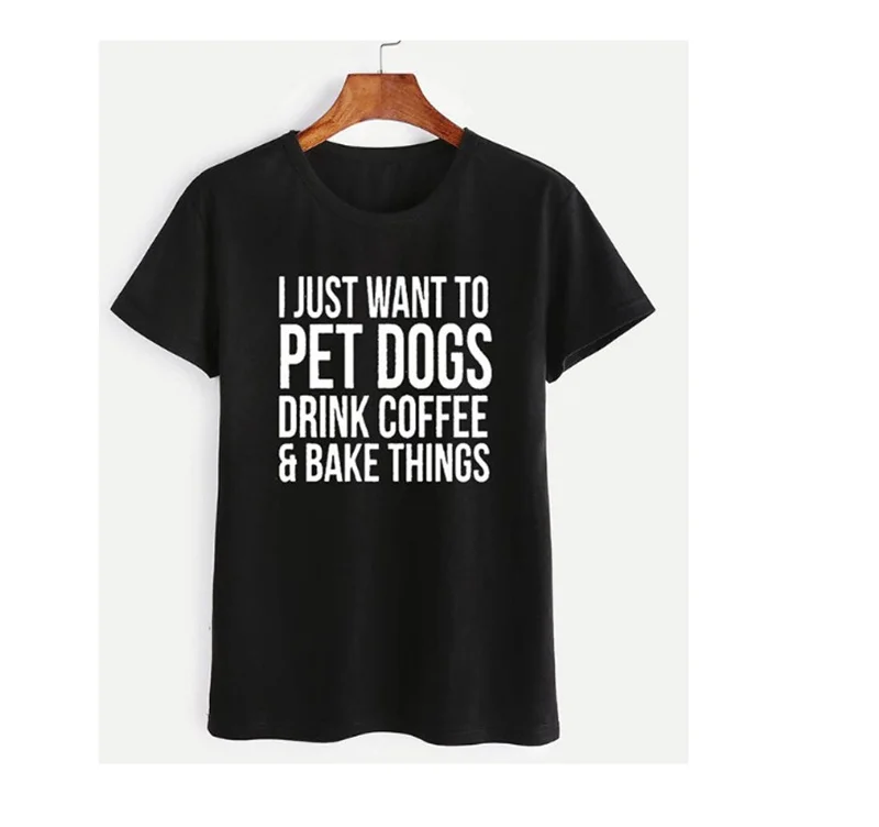 Женские футболки Skuggnas с надписью «I just want to pet dogs», хлопковая Повседневная смешная футболка для женщин, хипстерская футболка
Женские футболки Skuggnas с надписью «I just want to pet dogs», хлопковая Повседневная смешная футболка для женщин, хипстерская футболка