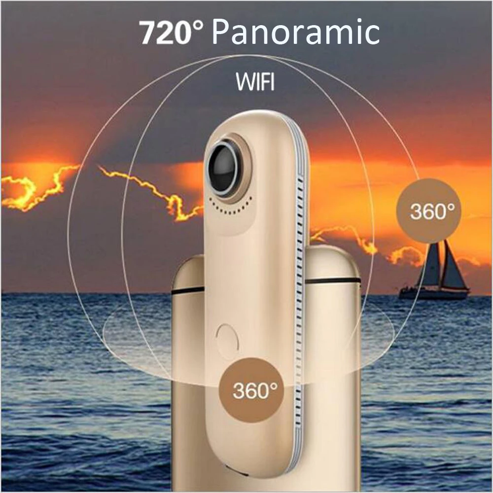 4MP Dual Fish eye Lens 720 degree Panoramic WIFI camera support IOS Android Apps Portable Video Recorder Sport or wide life use
4MP Dual Fish eye Lens 720 degree Panoramic WIFI camera support IOS Android Apps Portable Video Recorder Sport or wide life use