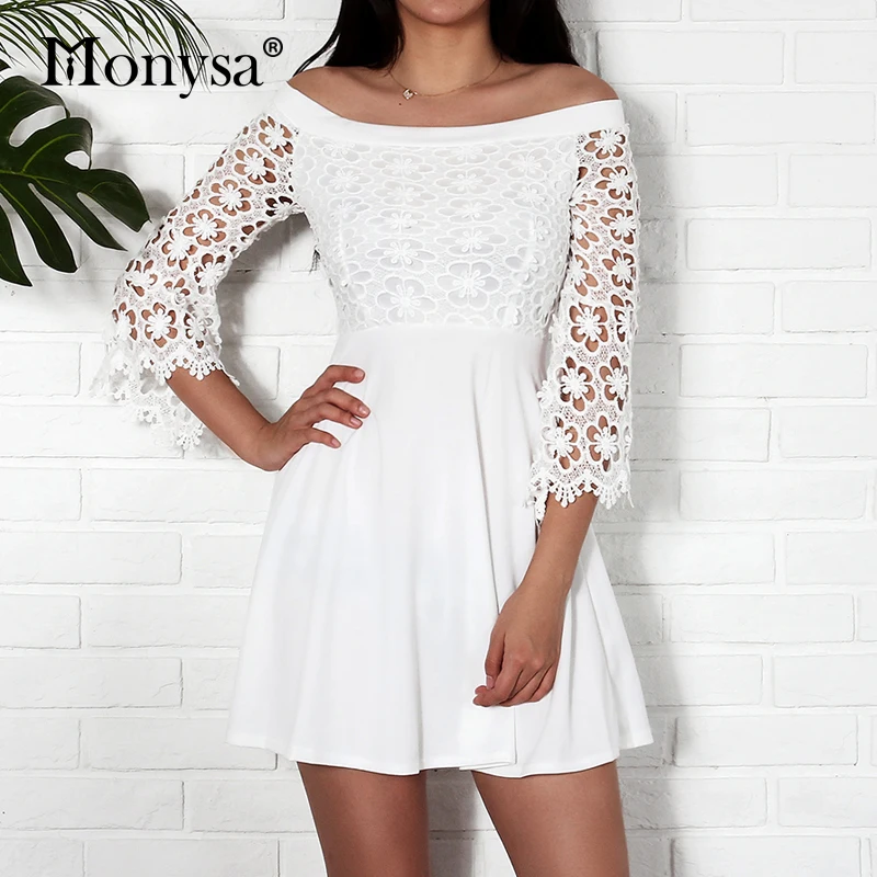 Off Shoulder Dress Women Summer Autumn 2018 New Arrival Floral Crochet Lace Sleeve Casual Dresses Ladies Black White Short Dress
Off Shoulder Dress Women Summer Autumn 2018 New Arrival Floral Crochet Lace Sleeve Casual Dresses Ladies Black White Short Dress