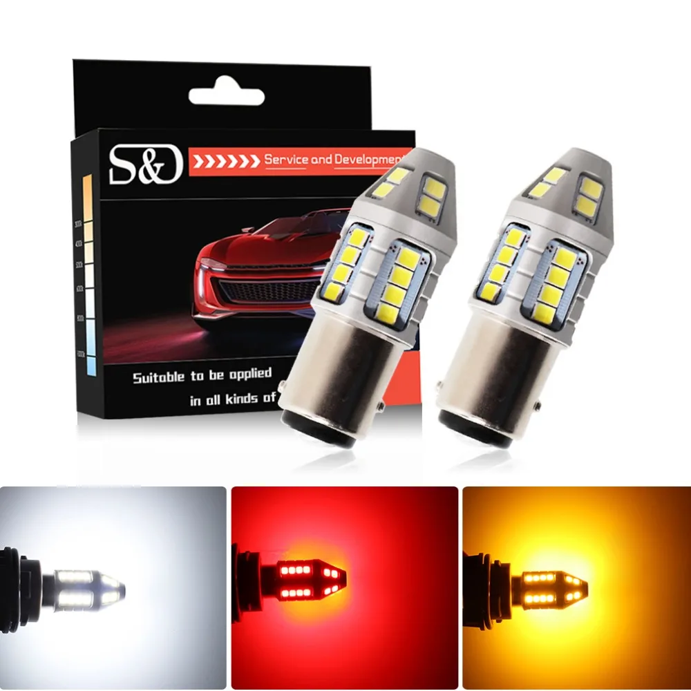 2pcs P21/5W LED Bulbs 1157 BAY15D LED 2835 30 SMD 1200Lm Car Reverse Lights Stop Tail Lamp Turn Signal Red Amber White Auto lamp
2pcs P21/5W LED Bulbs 1157 BAY15D LED 2835 30 SMD 1200Lm Car Reverse Lights Stop Tail Lamp Turn Signal Red Amber White Auto lamp