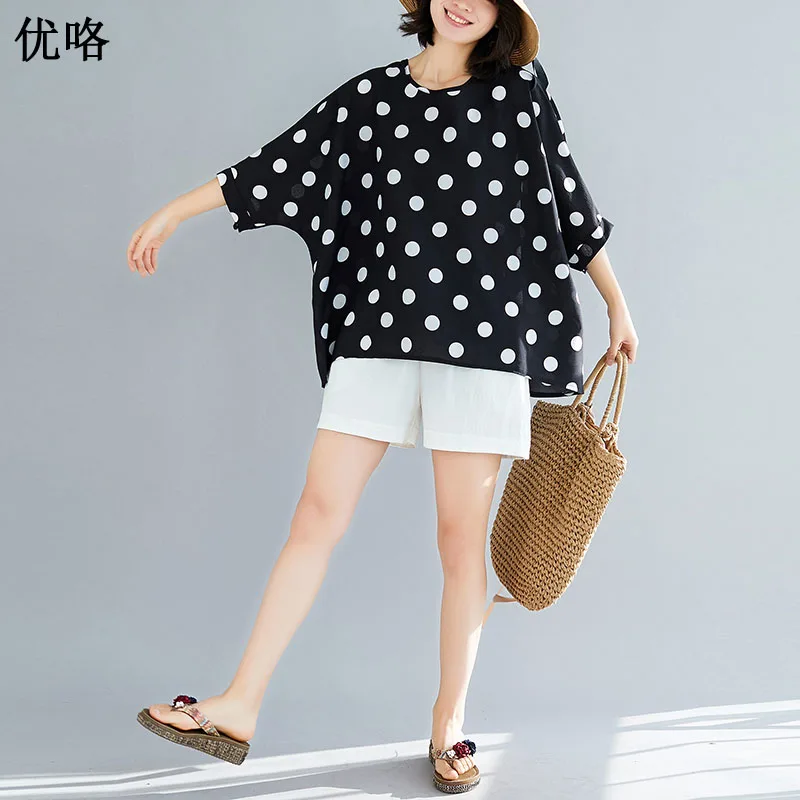 Big Size 4XL 5XL 6XL Chiffon Blouse Shirt Women Plus Size Batwing Sleeve Blouse Vintage Dot Printed Women Tops And Blouses 2019
Big Size 4XL 5XL 6XL Chiffon Blouse Shirt Women Plus Size Batwing Sleeve Blouse Vintage Dot Printed Women Tops And Blouses 2019