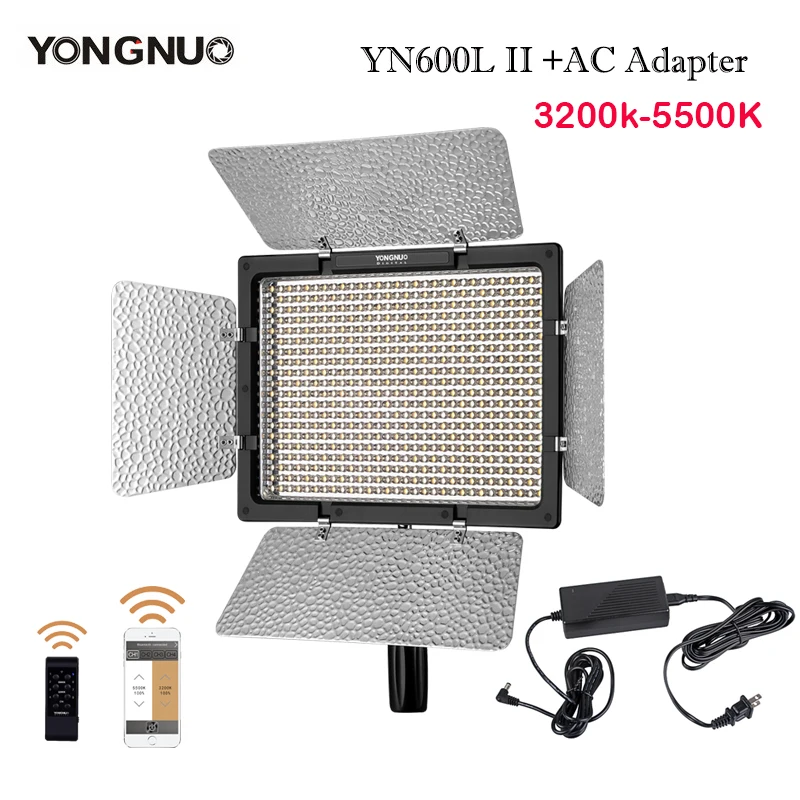 YONGNUO Bi-color LED Video Light YN600L II 3200-5500K 2.4G Bluetooth YN600 II 600 Panel with AC Power Adapter
YONGNUO Bi-color LED Video Light YN600L II 3200-5500K 2.4G Bluetooth YN600 II 600 Panel with AC Power Adapter