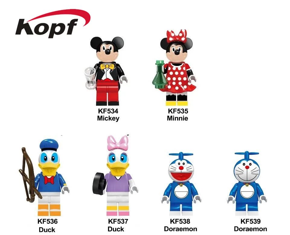 Single Sale Building Blocks Cartoon Charater Doraemon Mickey Daisy Duck Action Bricks Figures For Children Model Toys KF6041
Single Sale Building Blocks Cartoon Charater Doraemon Mickey Daisy Duck Action Bricks Figures For Children Model Toys KF6041