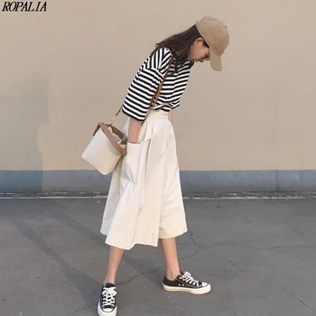 Women Set Fashion Striped Top + Loose Calf-Length Wide Leg Pants Set Short Sleeves Pullover T-shirt + Solid Pants Korean Style
Women Set Fashion Striped Top + Loose Calf-Length Wide Leg Pants Set Short Sleeves Pullover T-shirt + Solid Pants Korean Style