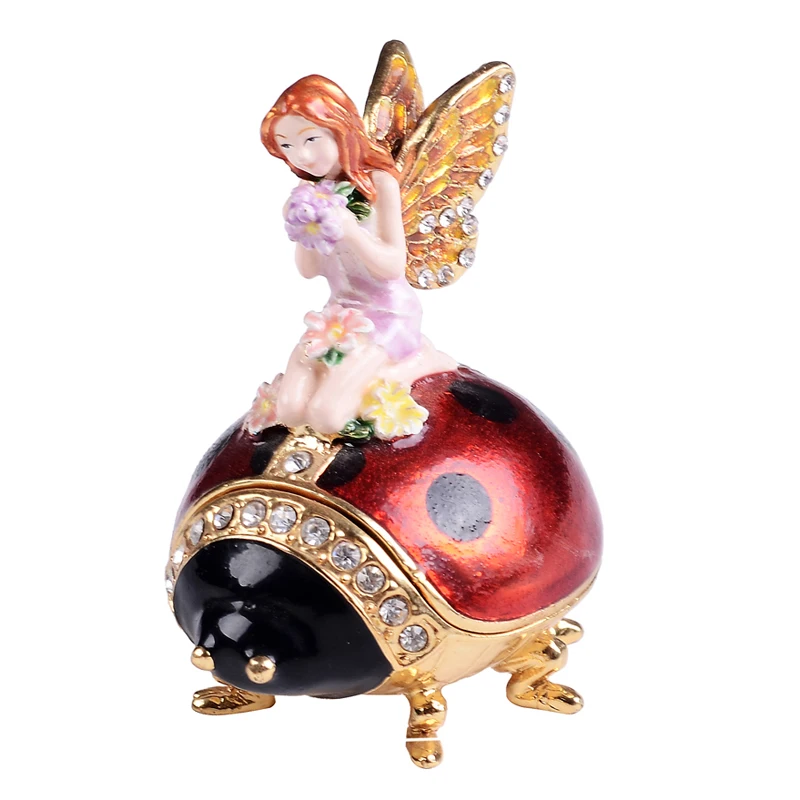 Crafted gifts box fairy on ladybug metal alloy jewelry box trinket box pewter collectibles ornaments birthday Gifts
Crafted gifts box fairy on ladybug metal alloy jewelry box trinket box pewter collectibles ornaments birthday Gifts