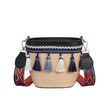Ethnic Style Tassel Shoulder Bag Hand Straw Woven Messenger Cross Body Bags Beach Fashion Rattan Braided Bag Handbag For Women
Ethnic Style Tassel Shoulder Bag Hand Straw Woven Messenger Cross Body Bags Beach Fashion Rattan Braided Bag Handbag For Women
