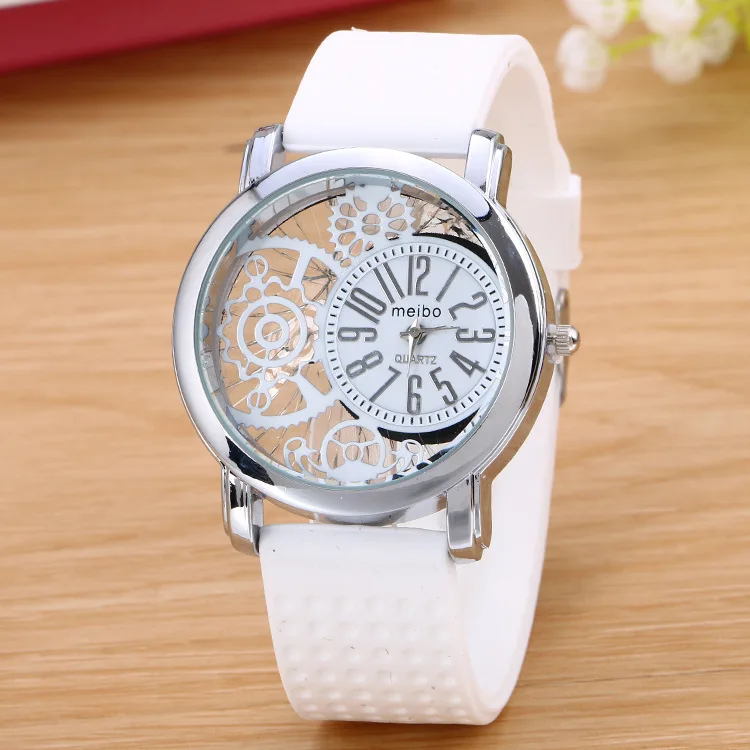 Фото MEIBO модный бренд силиконовой резины часы повседневные женские - купить