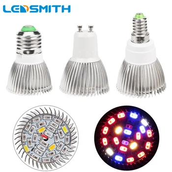 Full Spectrum E27 GU10 E14 LED Grow Light 28leds 5730 SMD Red Blue UV IR LED Plant Light Bulb for Hydroponics Flowers Vegetables