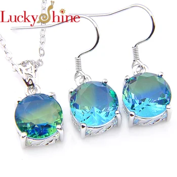 Luckyshine New Arrival Bridal wedding Jewelry Set Earrings Pendants 2 Pcs Silver Bi Colored Tourmaline Gems Set
Luckyshine New Arrival Bridal wedding Jewelry Set Earrings Pendants 2 Pcs Silver Bi Colored Tourmaline Gems Set