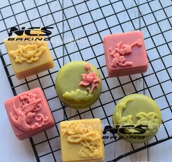 63g mix round square shape Mooncake mung bean cake Molds mould with 6 Stamps plastic hand pressure , 50sets/lot
63g mix round square shape Mooncake mung bean cake Molds mould with 6 Stamps plastic hand pressure , 50sets/lot