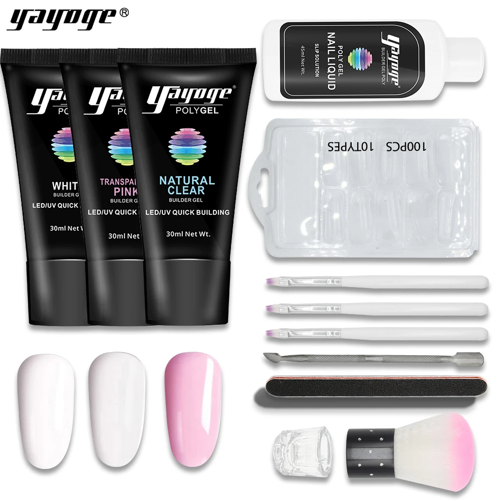 

Yayoge UV Poly Gel Kit Builder Polygel Set Nail Gel Varnish Polish Art For Nails ExtensionS Lacquer Hard Jelly Quick Dry