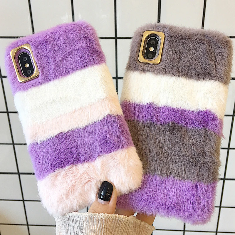 Stitching Rabbit Fur Hair Case For iPhone XS Max XS XR Case Winter Warm Purple Fur Fluffy Plush Cover For iPhone 6 6S 7 8 Plus
Stitching Rabbit Fur Hair Case For iPhone XS Max XS XR Case Winter Warm Purple Fur Fluffy Plush Cover For iPhone 6 6S 7 8 Plus